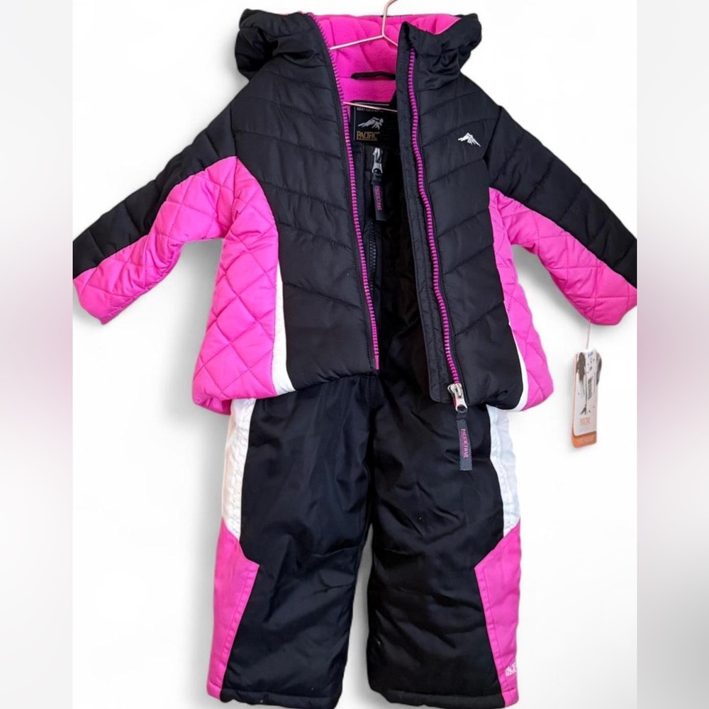 Girls Kids Pacific Trail Two Piece‎ pink and black winter vacation snowsuit